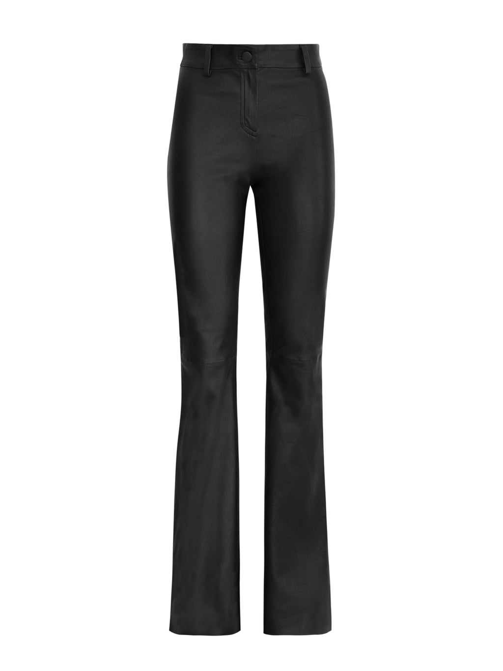 Bootcut stretch leather pants