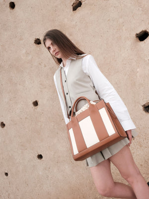 The leather tote bag