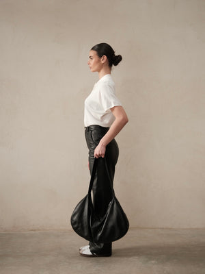 Leather tote bag