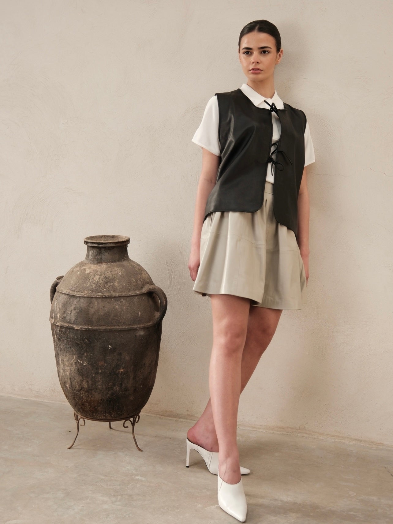 Gilet en cuir Ghalia
