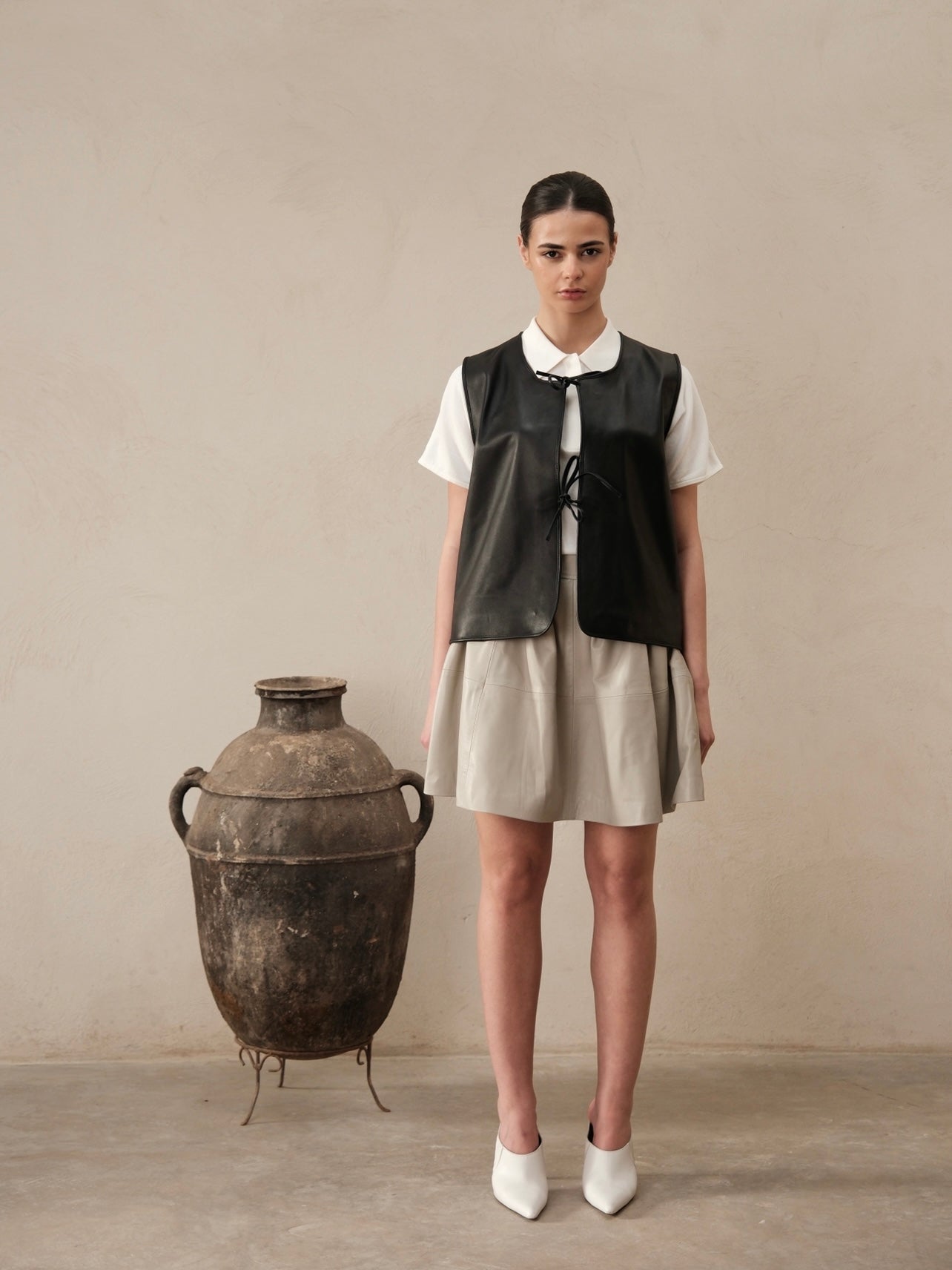Gilet en cuir Ghalia