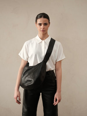 Leather tote bag