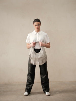 Double handle leather bag