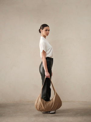 Leather tote bag