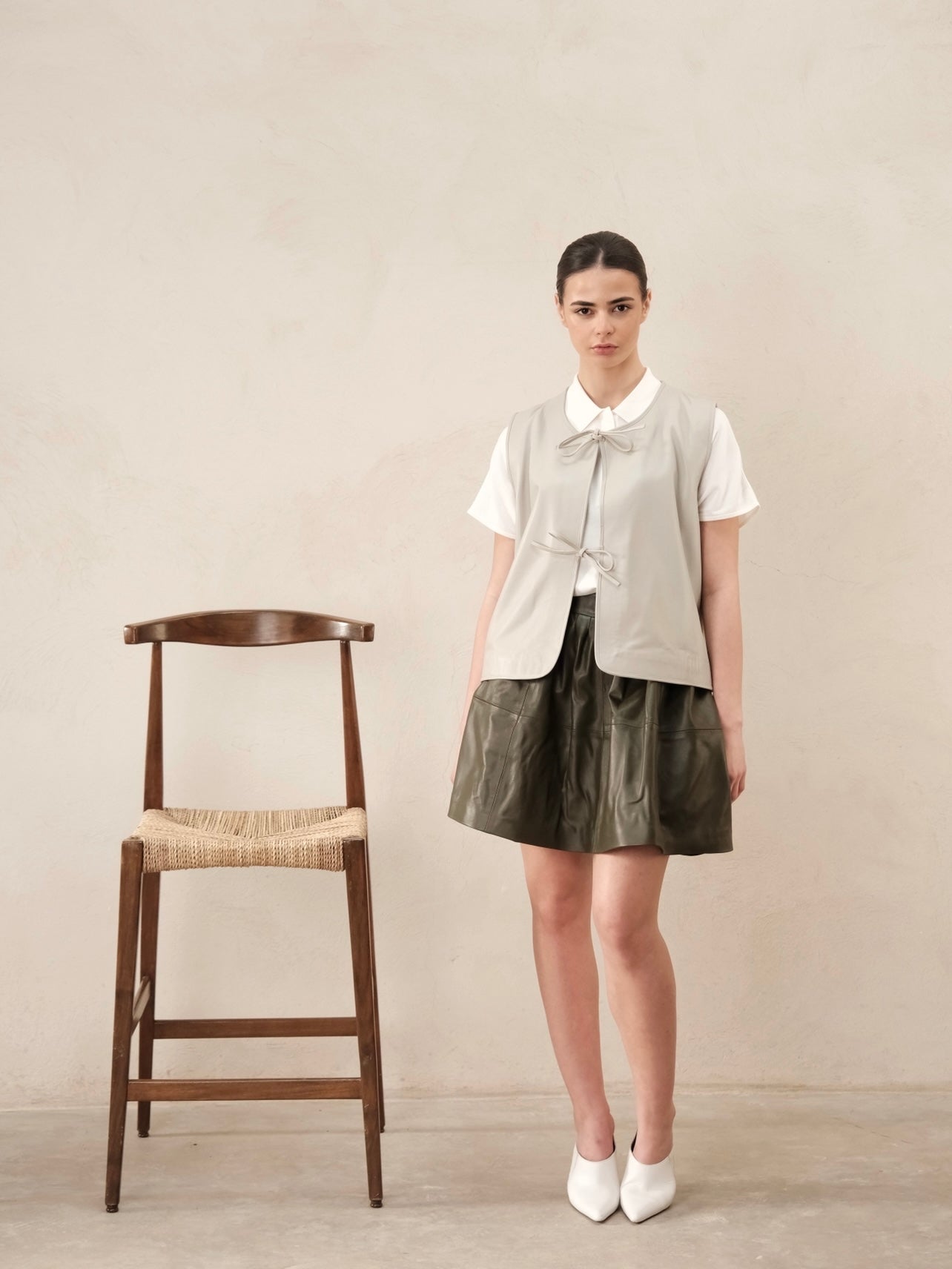 Gilet en cuir Ghalia