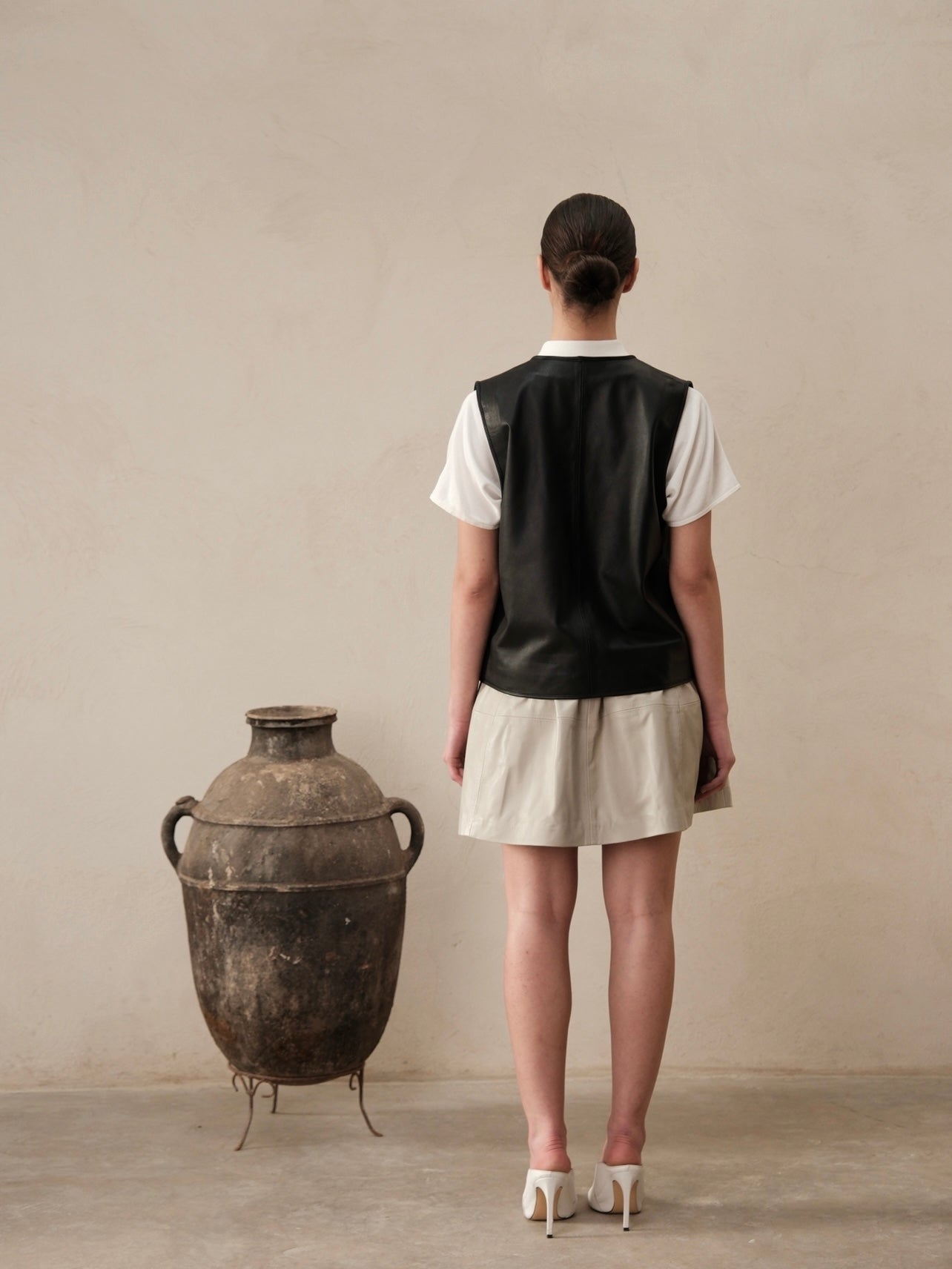 Gilet en cuir Ghalia