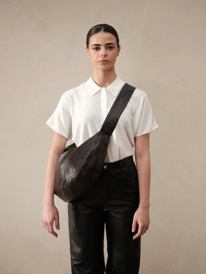 Leather tote bag
