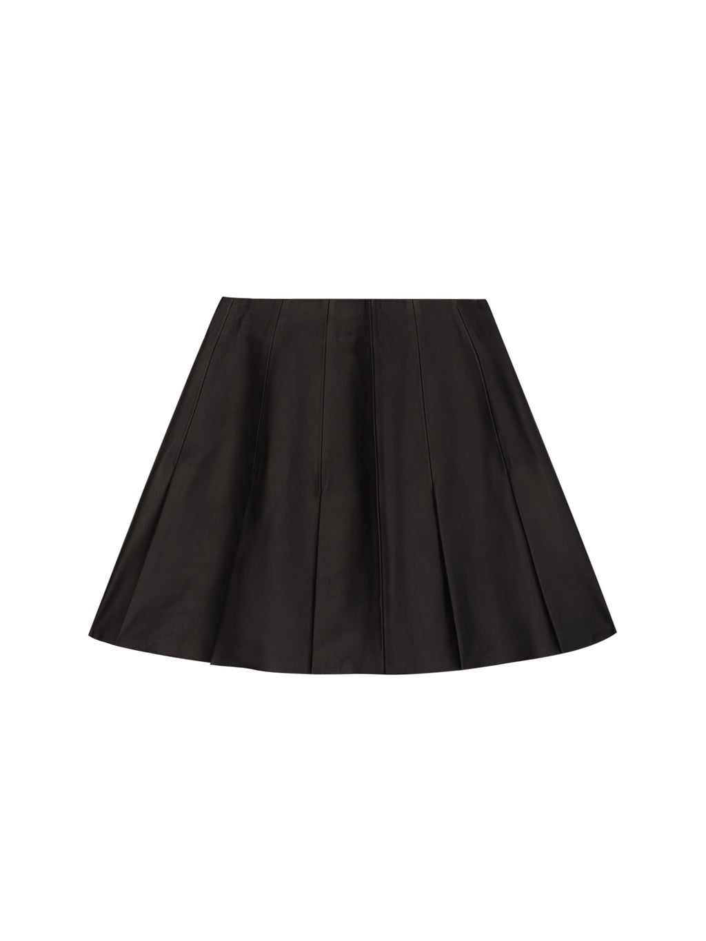 Pleated leather skirt