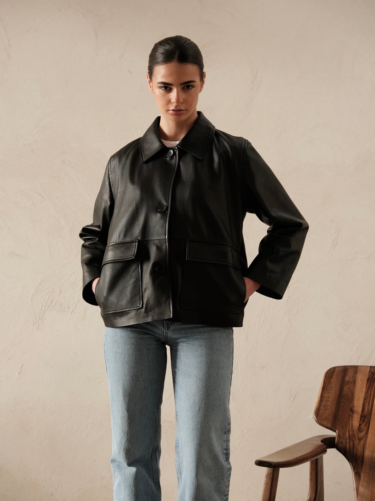 Hishka leather coat