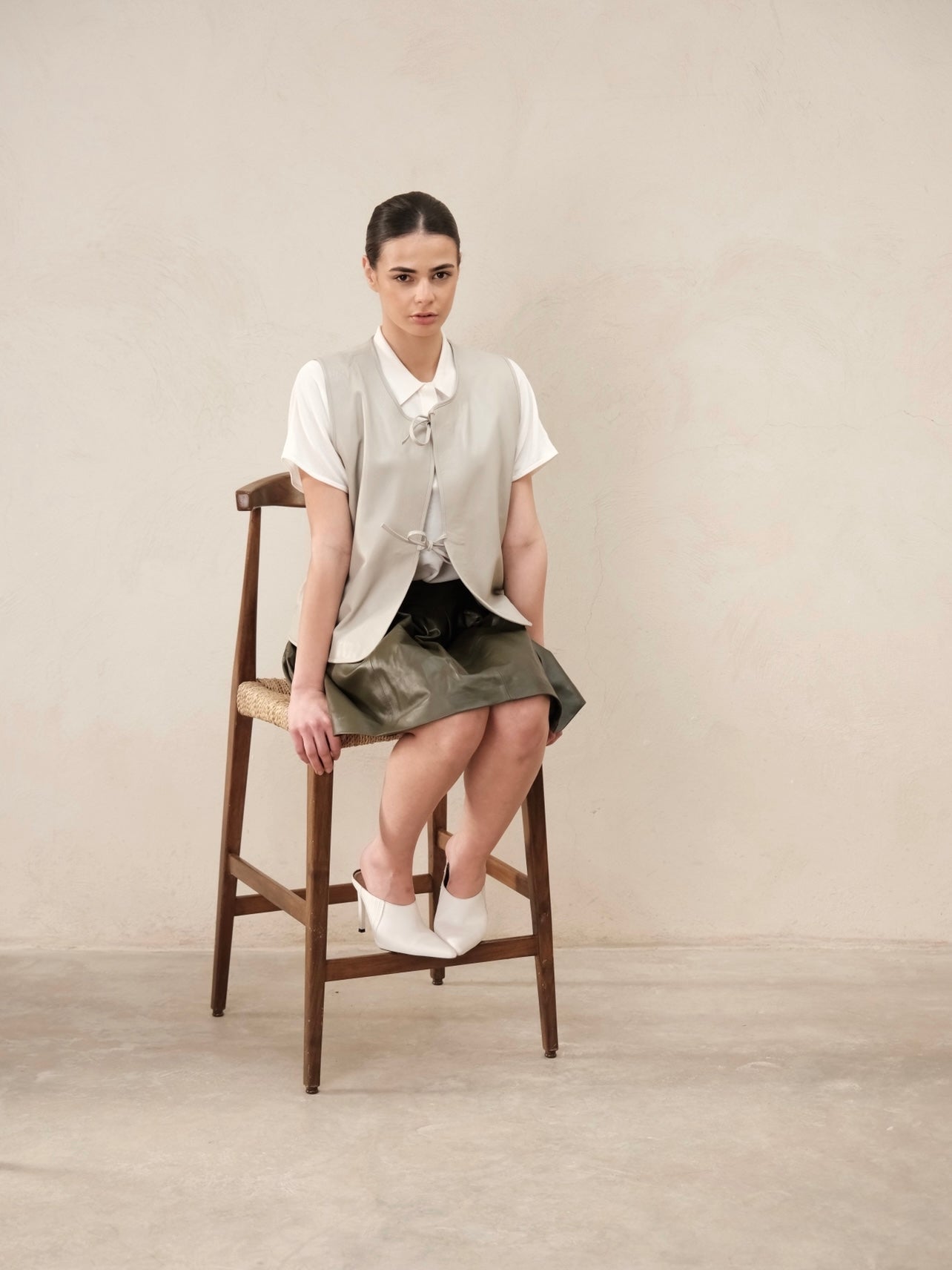 Gilet en cuir Ghalia