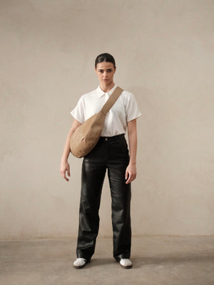 Leather tote bag