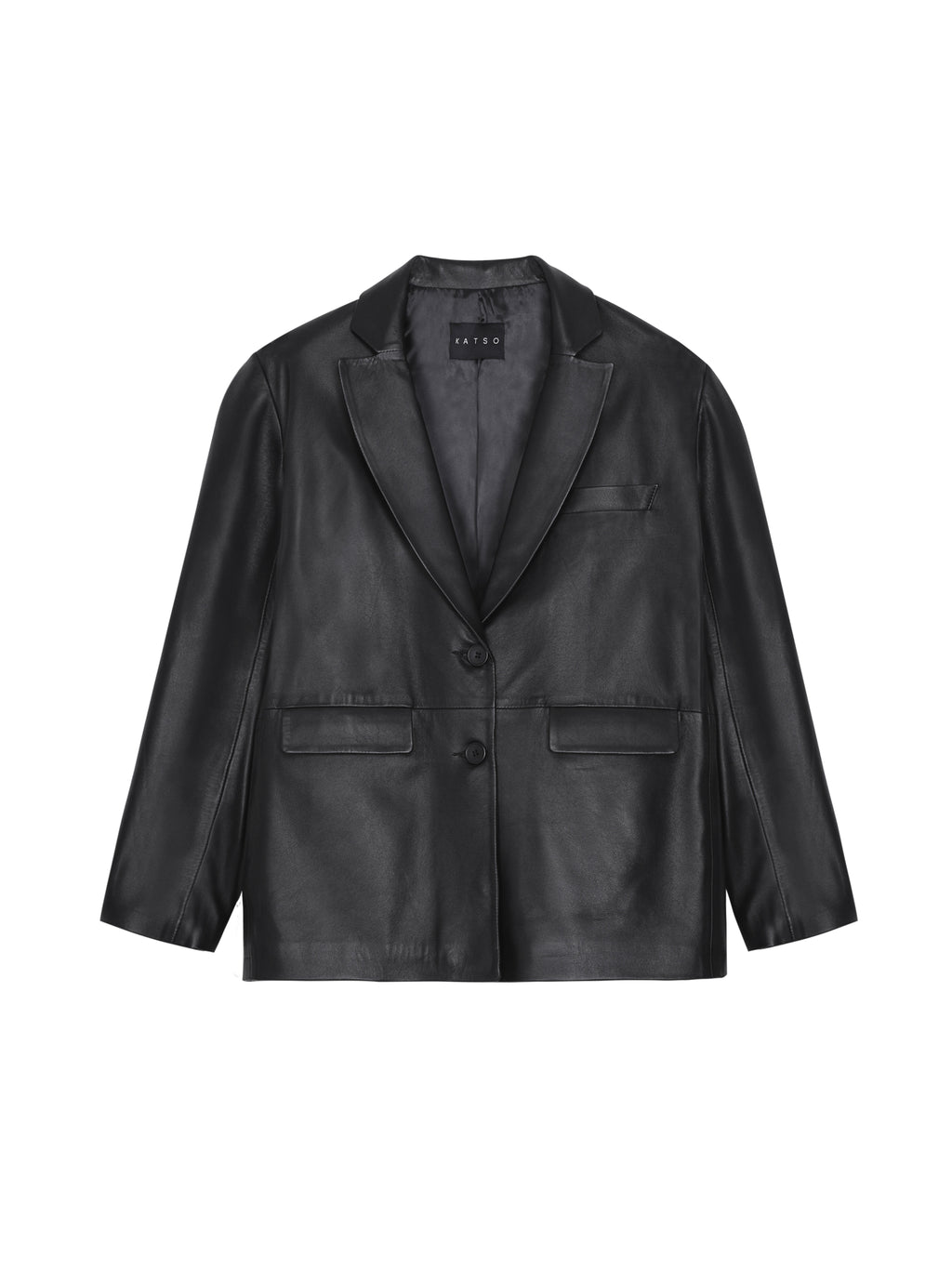 Oversized leather blazer