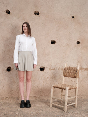 Pleated leather skirt