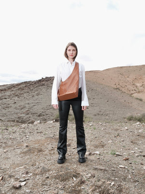 Leather tote bag
