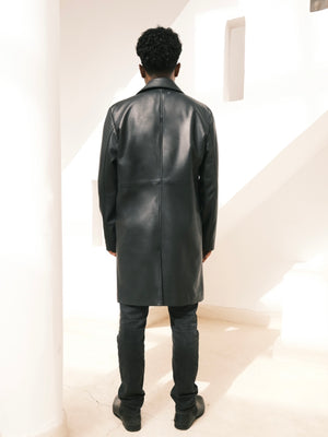The leather trench coat for men