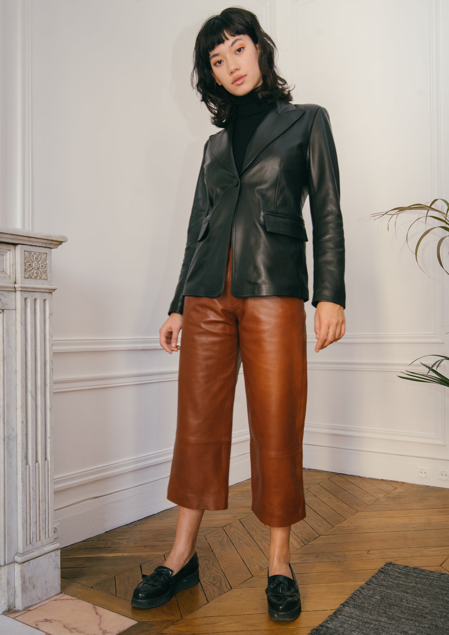 Blazer en cuir Yuri