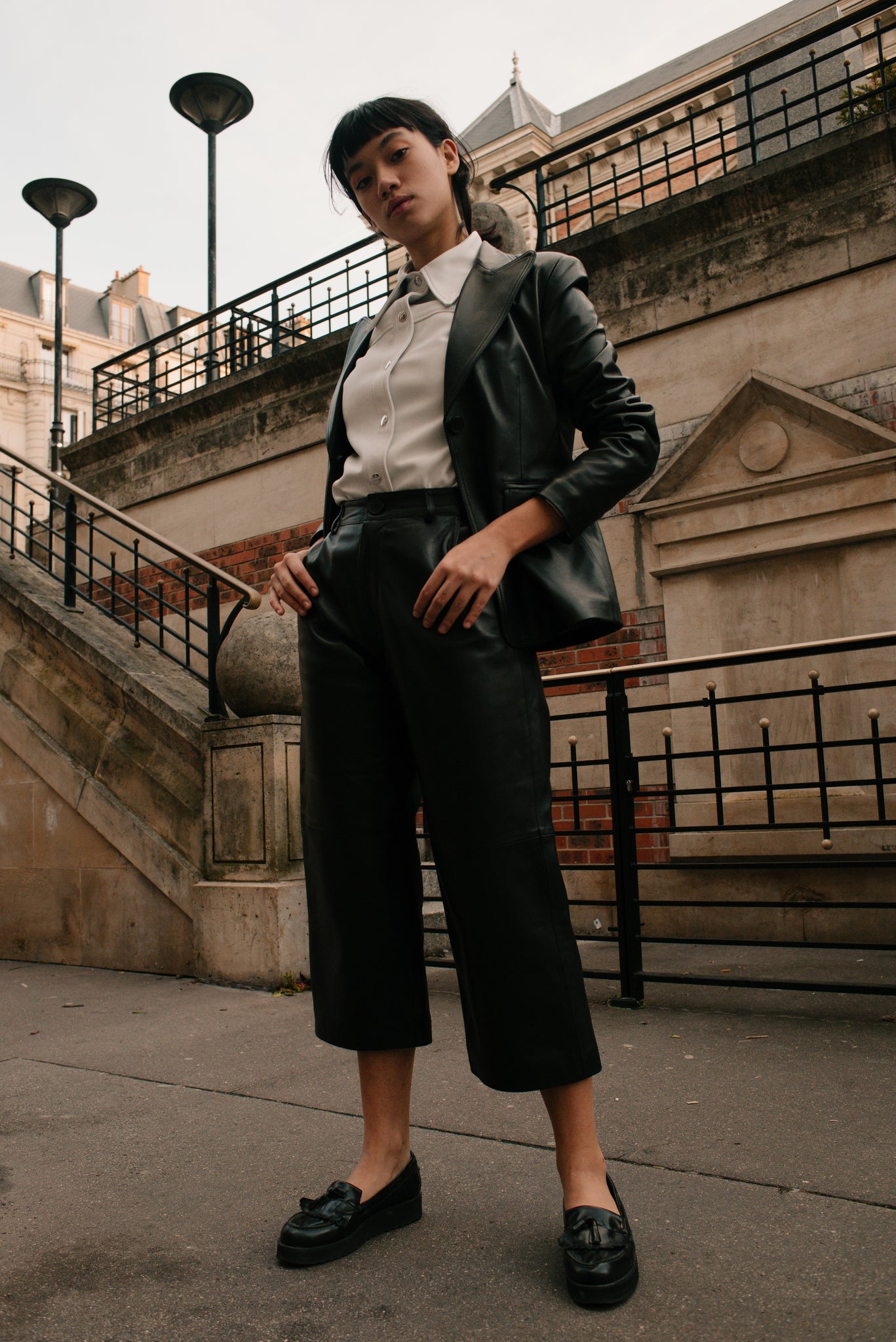 Blazer en cuir Yuri