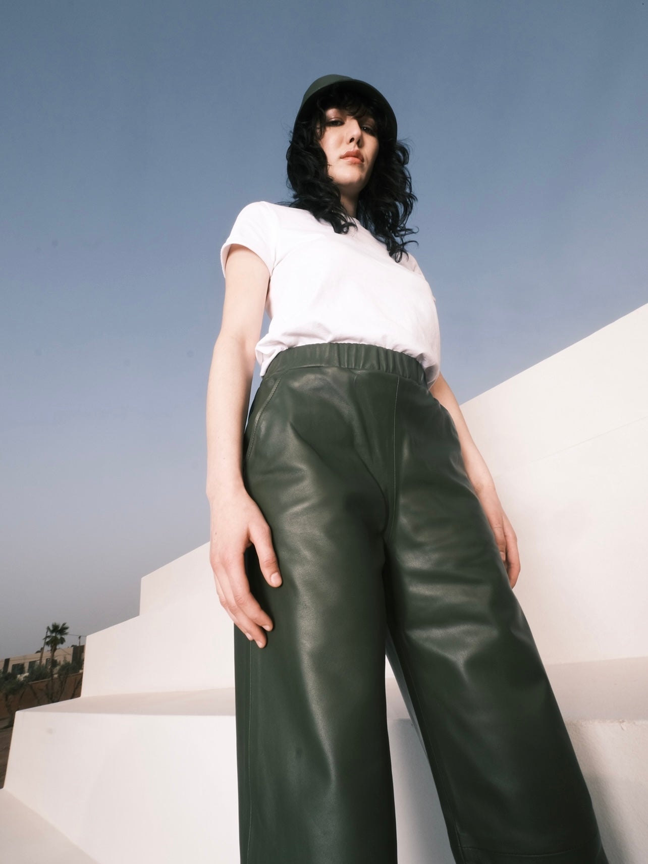 Pantalon large en cuir Naksu