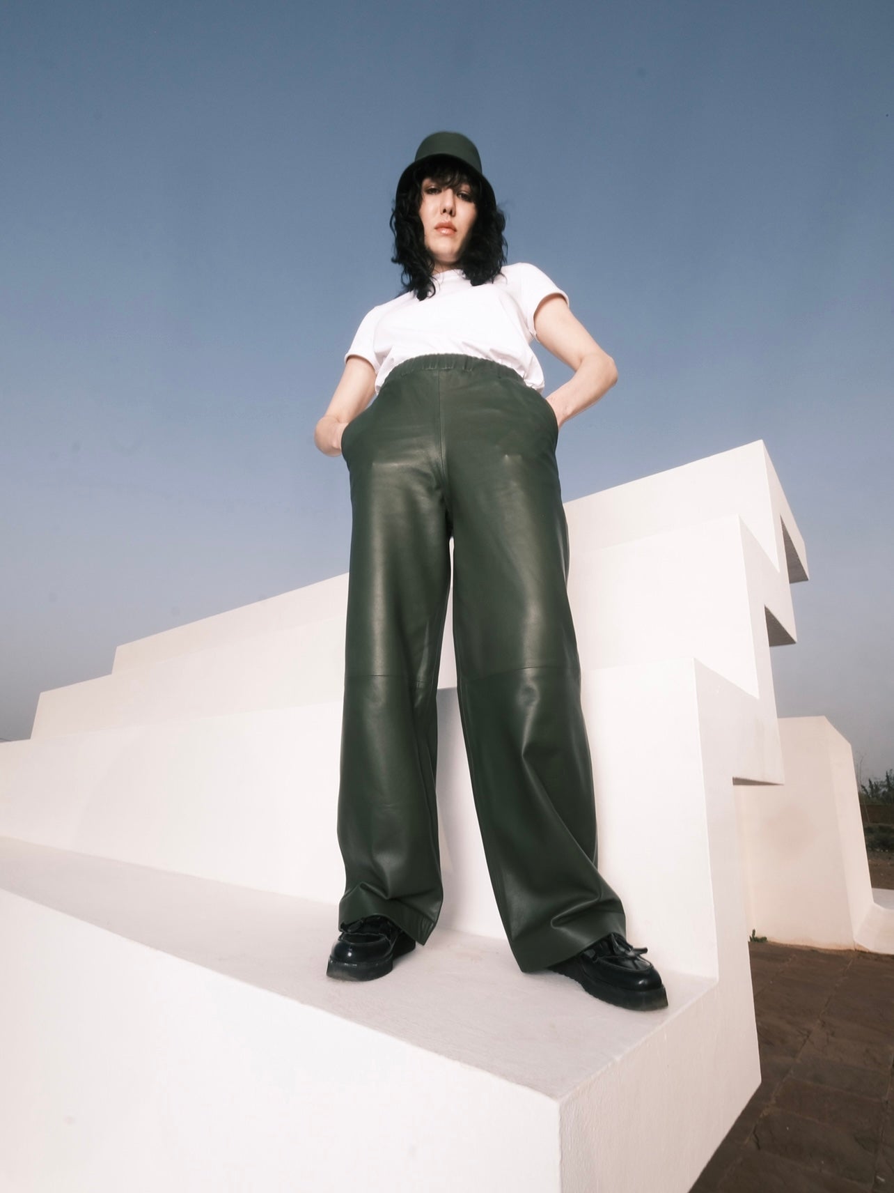 Pantalon large en cuir Naksu