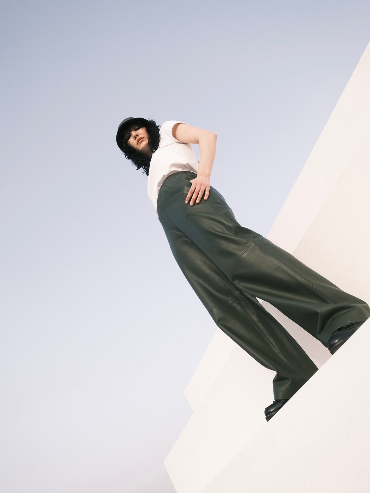 Pantalon large en cuir Naksu