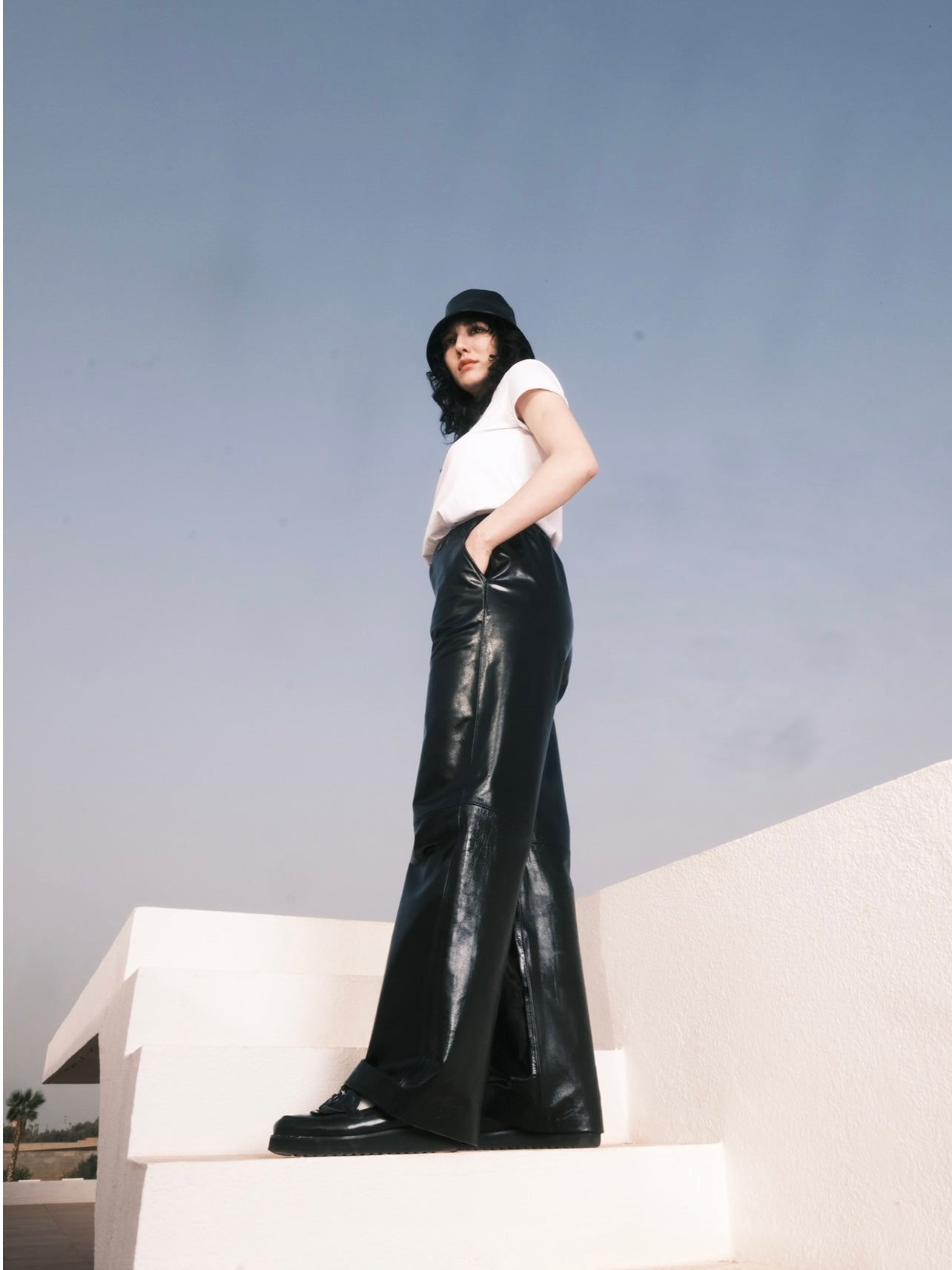 Naksu wide leather pants