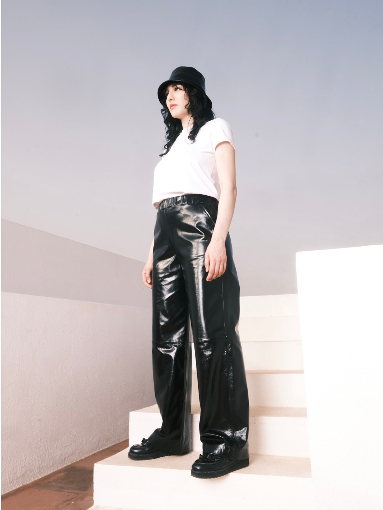 Naksu wide leather pants