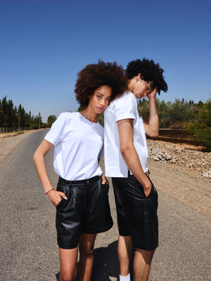 India leather shorts