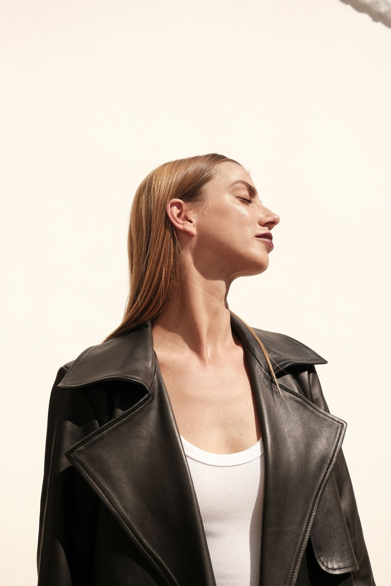 Ayako leather trench coat
