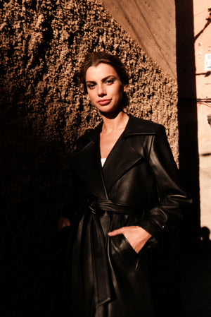 Ayako leather trench coat