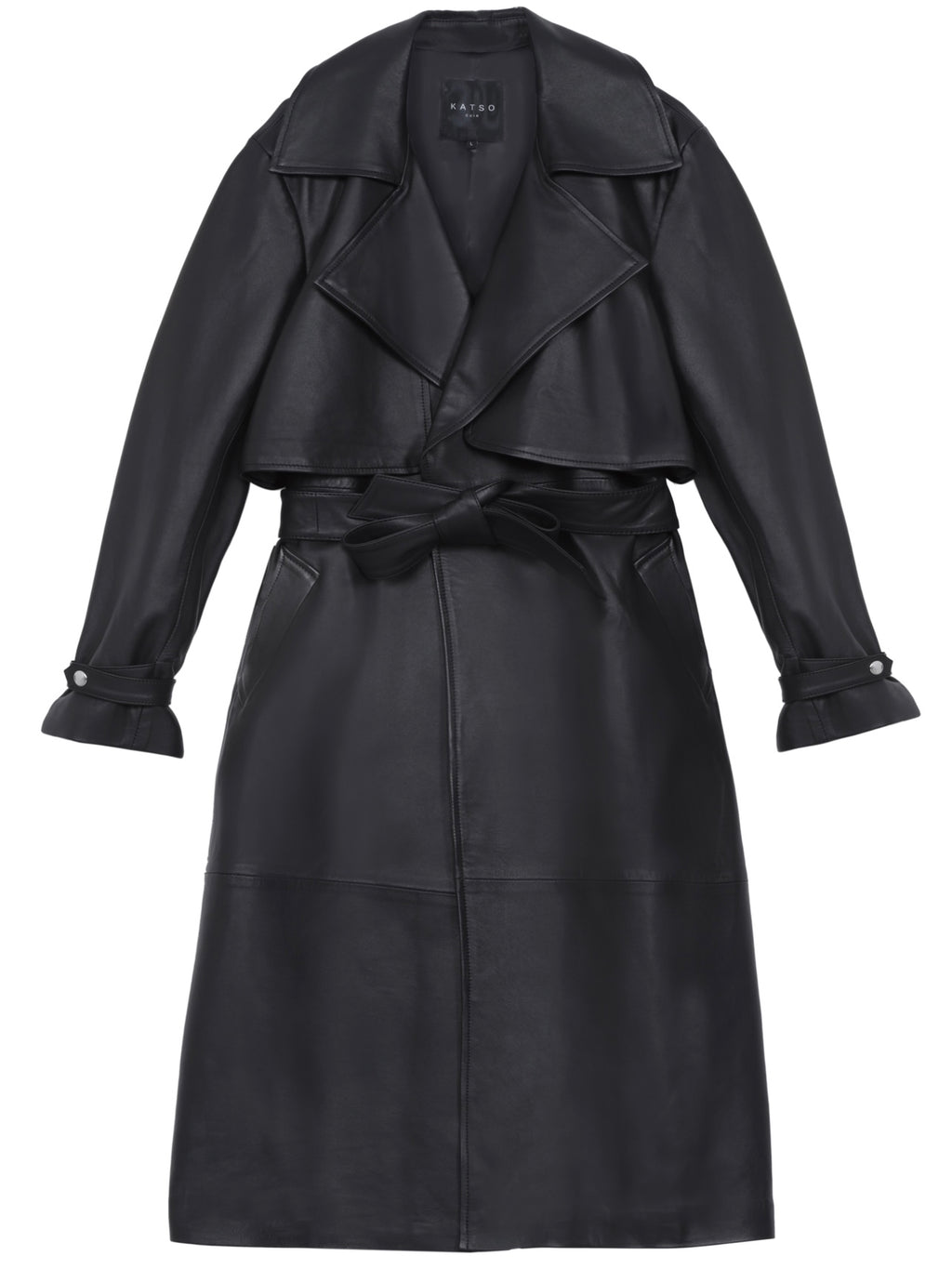 Ayako leather trench coat