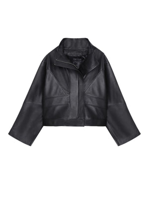 Hanae leather oversize jacket