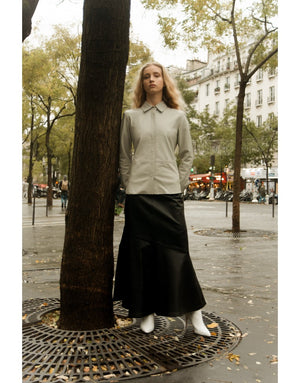 Jupe longue en cuir Ambre
