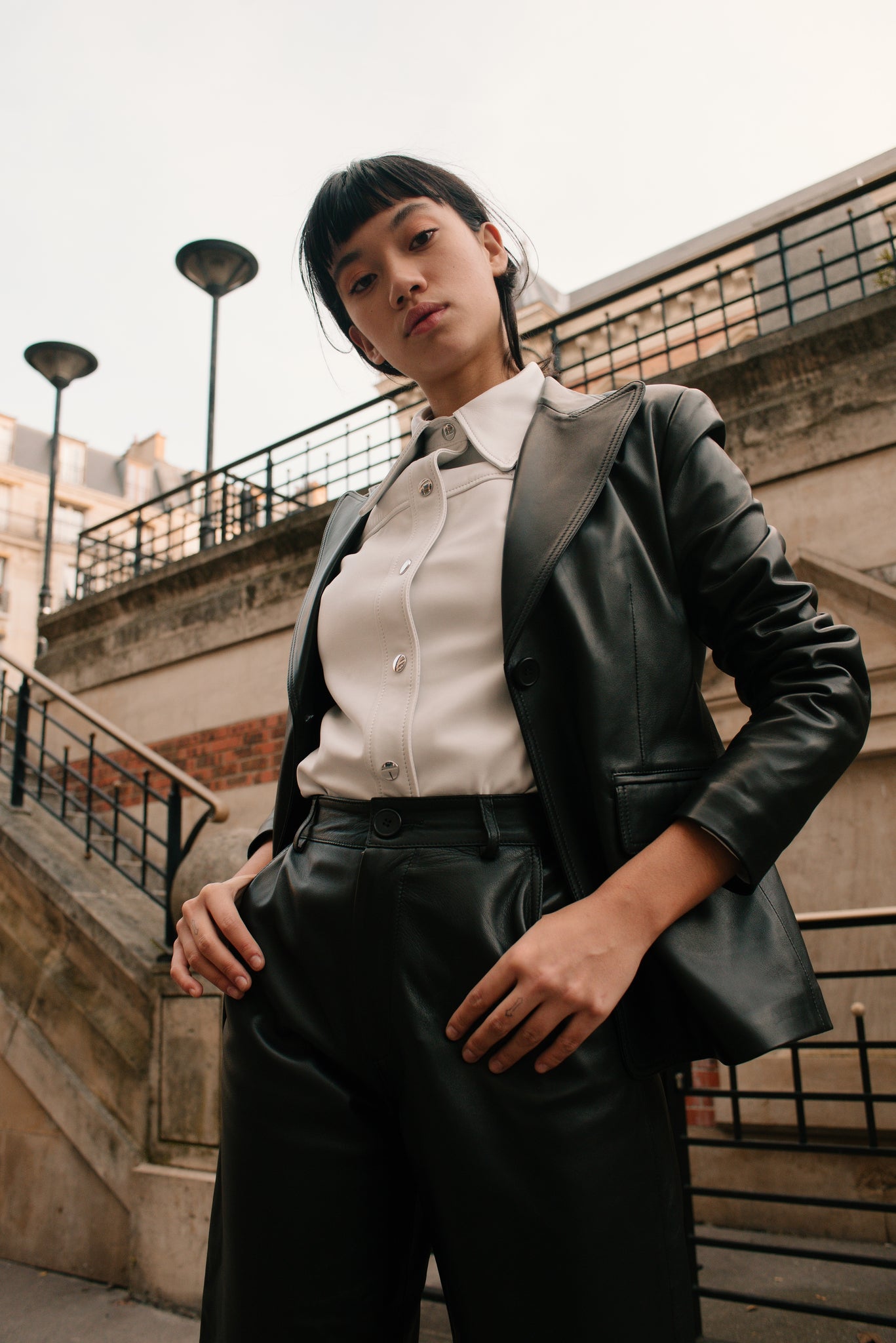 Yuri leather blazer