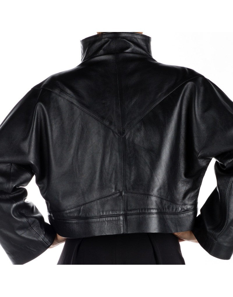 Hanae leather oversize jacket