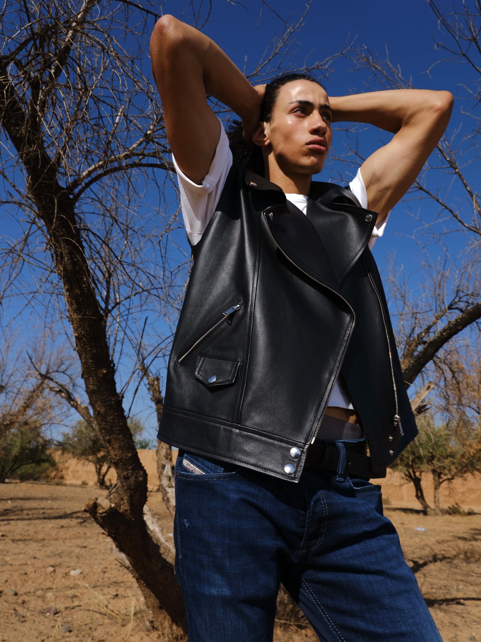 Oversized leather vest perfecto
