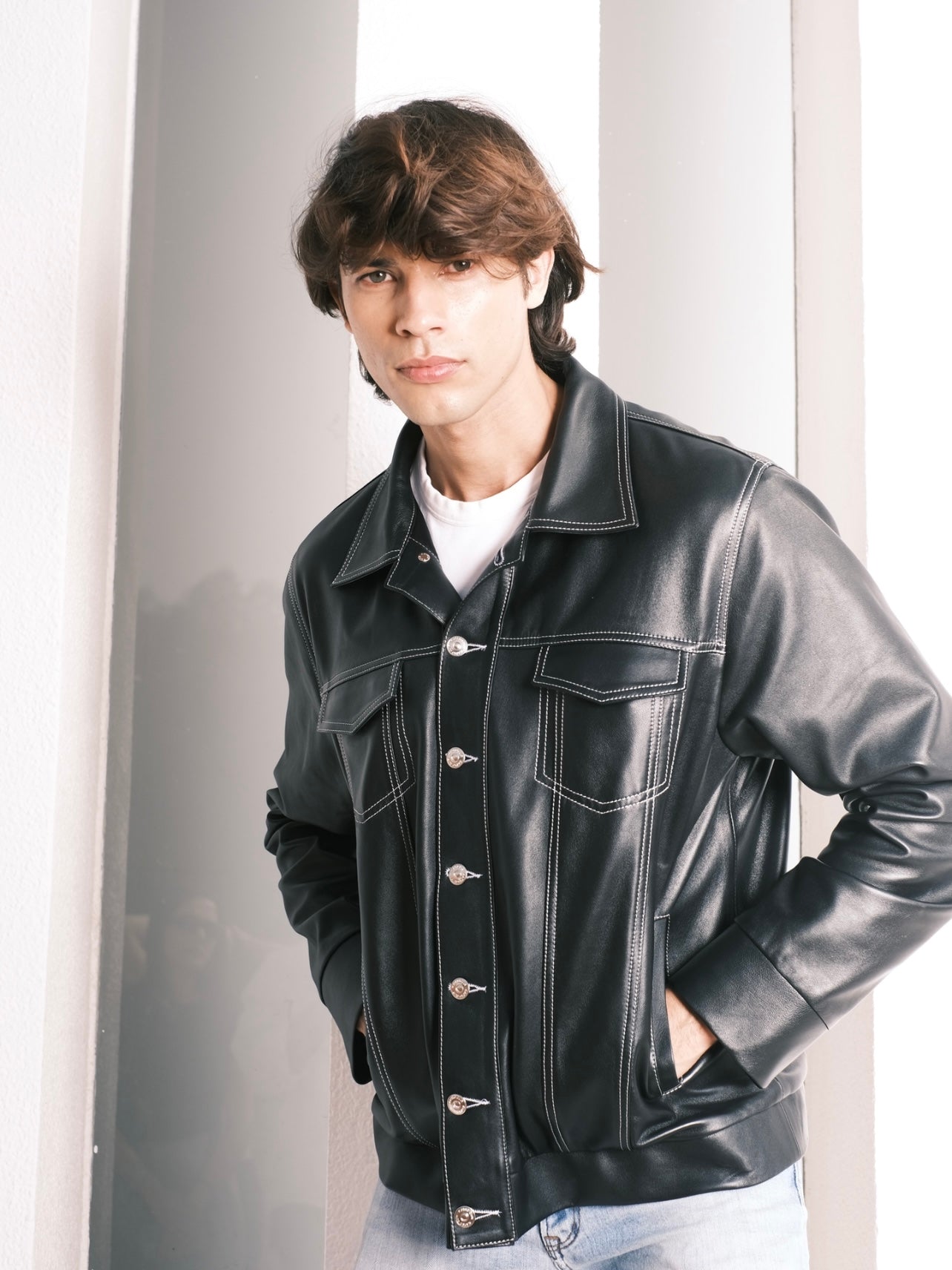 Jimmy leather jacket - For Men