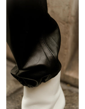 Pantalon style jogging en cuir