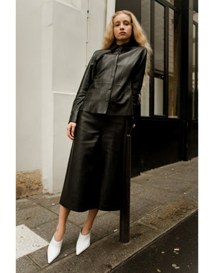 Lina leather blazer